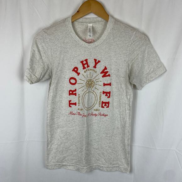 Trophy Brewing Company Women's Trophy Wife Gray Short Sleeve Tee T Shirt Size XS - Picture 1 of 6